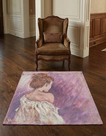 3' 6 x 3' 6 Hand Knotted Ultra Vintage Persian Wool Square Rug