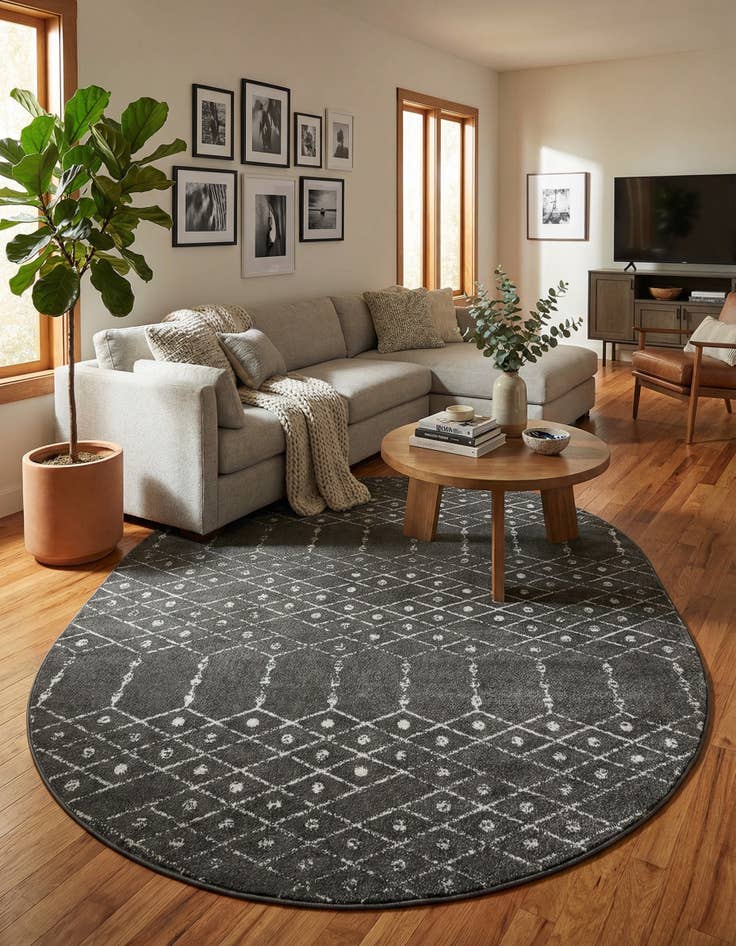 Detail image of 7' 10 x 10' Paxon Trellis Oval Rug