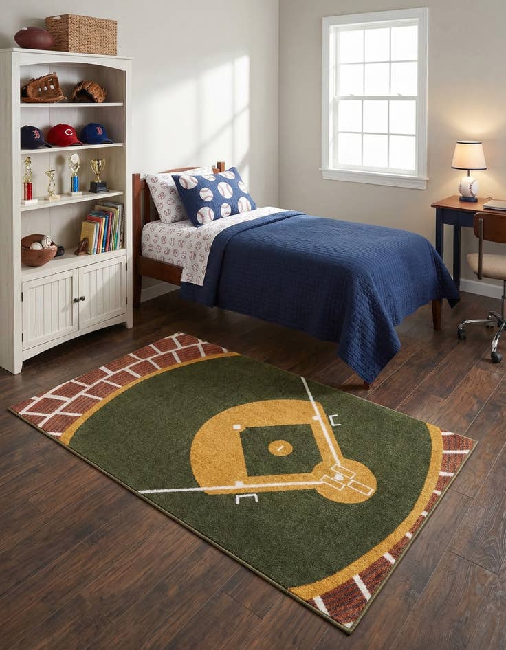 Detail image of 3' 3 x 5' 3 Sports Washable Rug