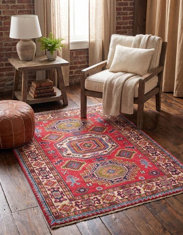 3' 3 x 4' 9 Hand Knotted Kazak Rug