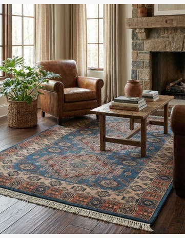 4' 4 x 6' 1 Hand Knotted Kazak Oriental Wool Rug