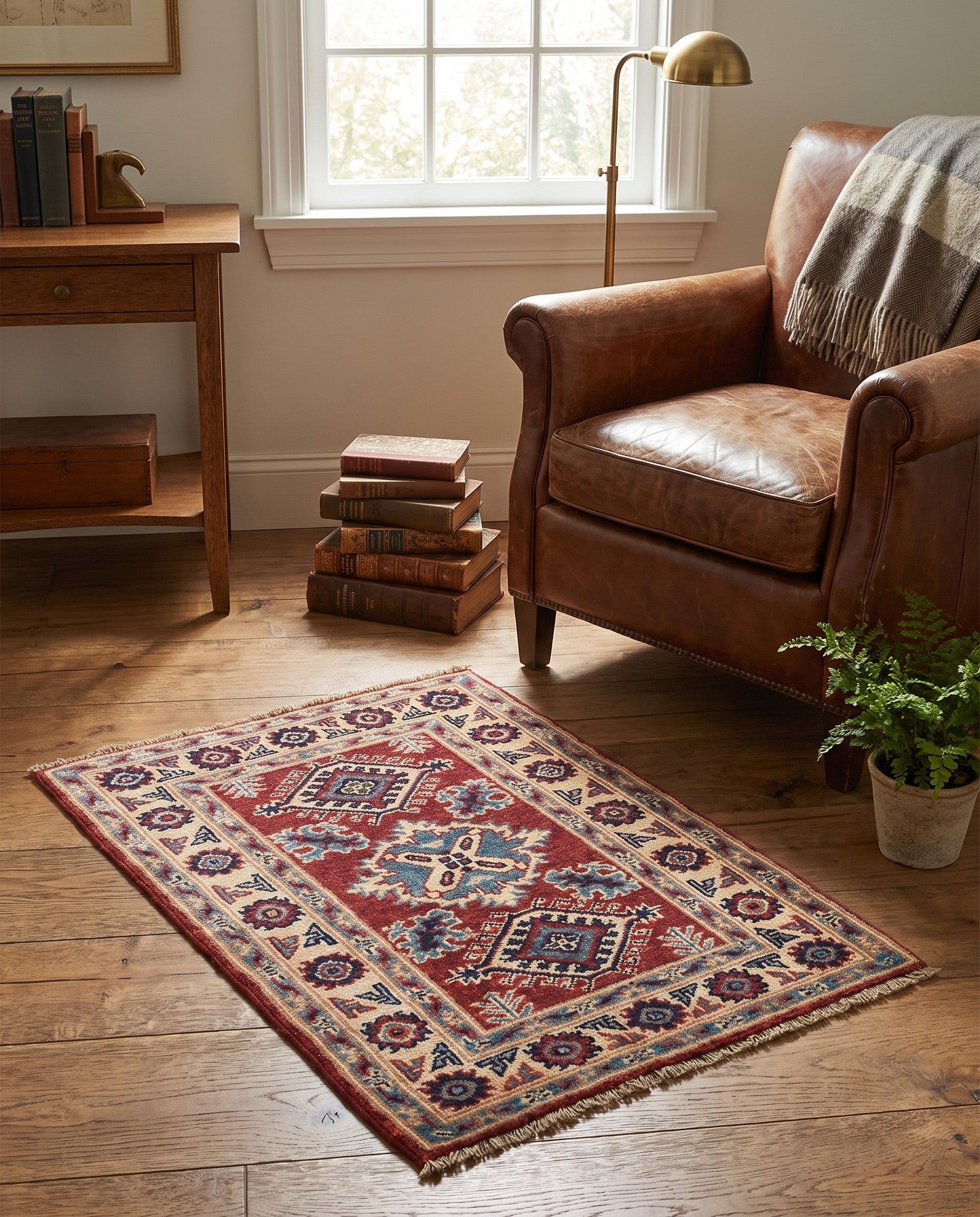 2' x 2' 10 Hand Knotted Kazak Rug