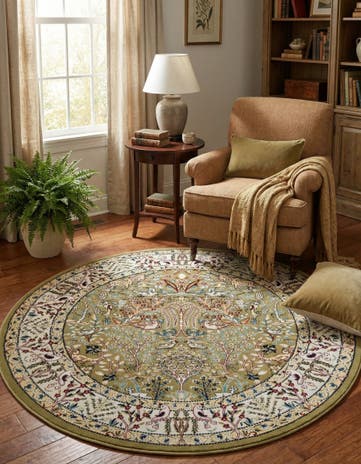 5' 3 x 5' 3 Nain Design Round Rug