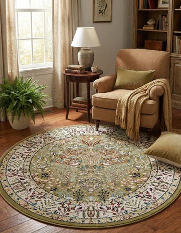 5' 3 x 5' 3 Nain Design Round Rug