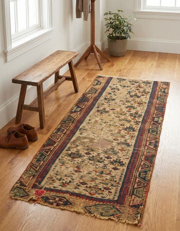 2' 2 x 4' 4 Hand Knotted Shirvan Persian Wool Runner Rug