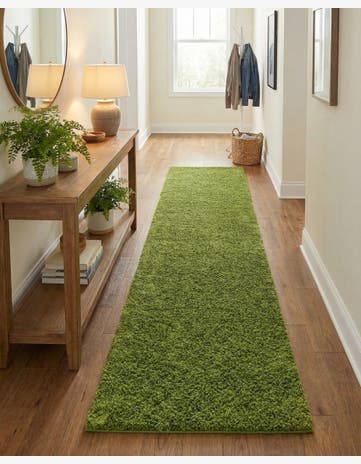 2' 7 x 14' Solid Shag Runner Rug