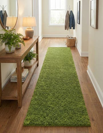 2' 7 x 14' Solid Shag Runner Rug