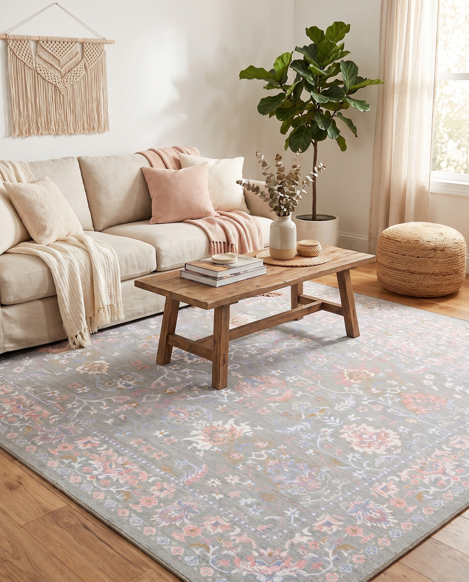 Light Green Kamala Washable Rug