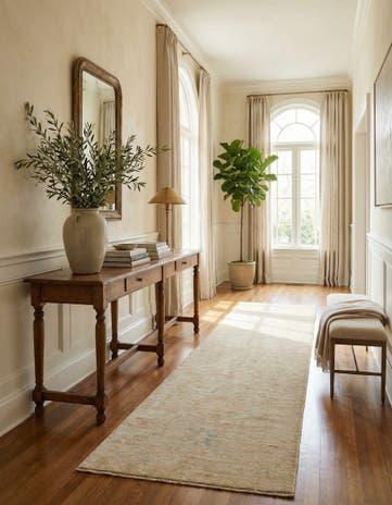 2' 9 x 11' 11 Hand Knotted Oushak Wool Runner Rug