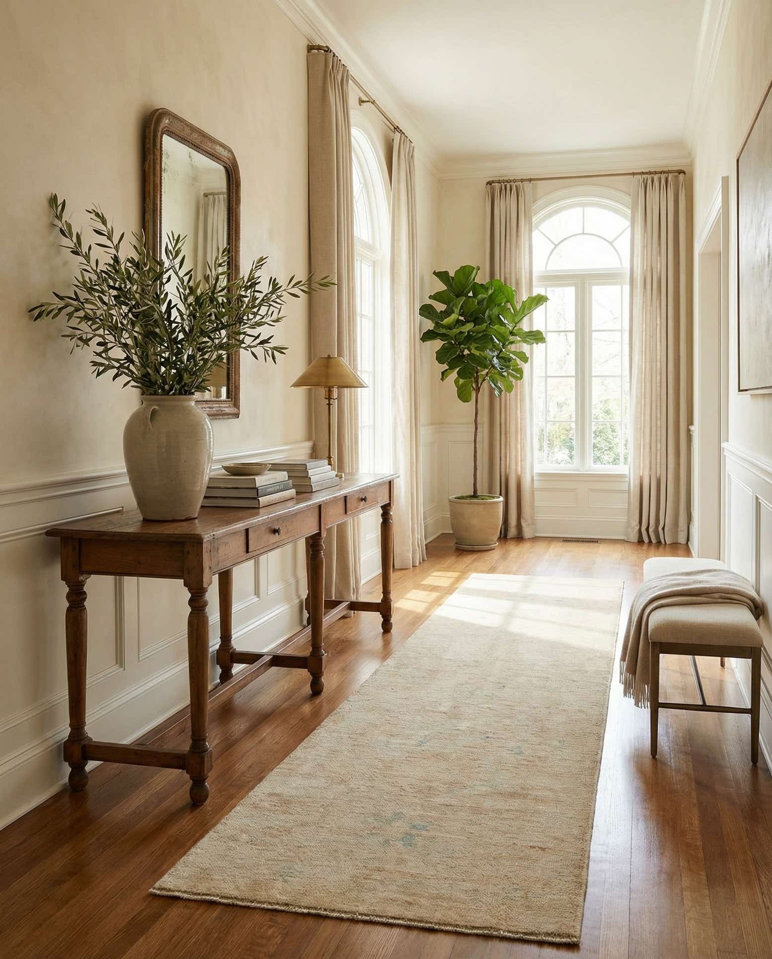 2' 9 x 11' 11 Hand Knotted Oushak Wool Runner Rug
