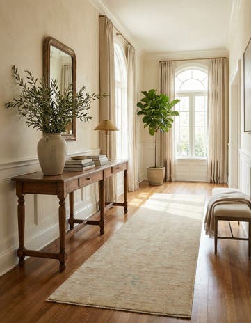 2' 9 x 11' 11 Hand Knotted Oushak Wool Runner Rug