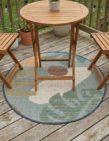 3' 3 x 3' 3 Easy-Clean Baja Indoor / Outdoor Round Rug