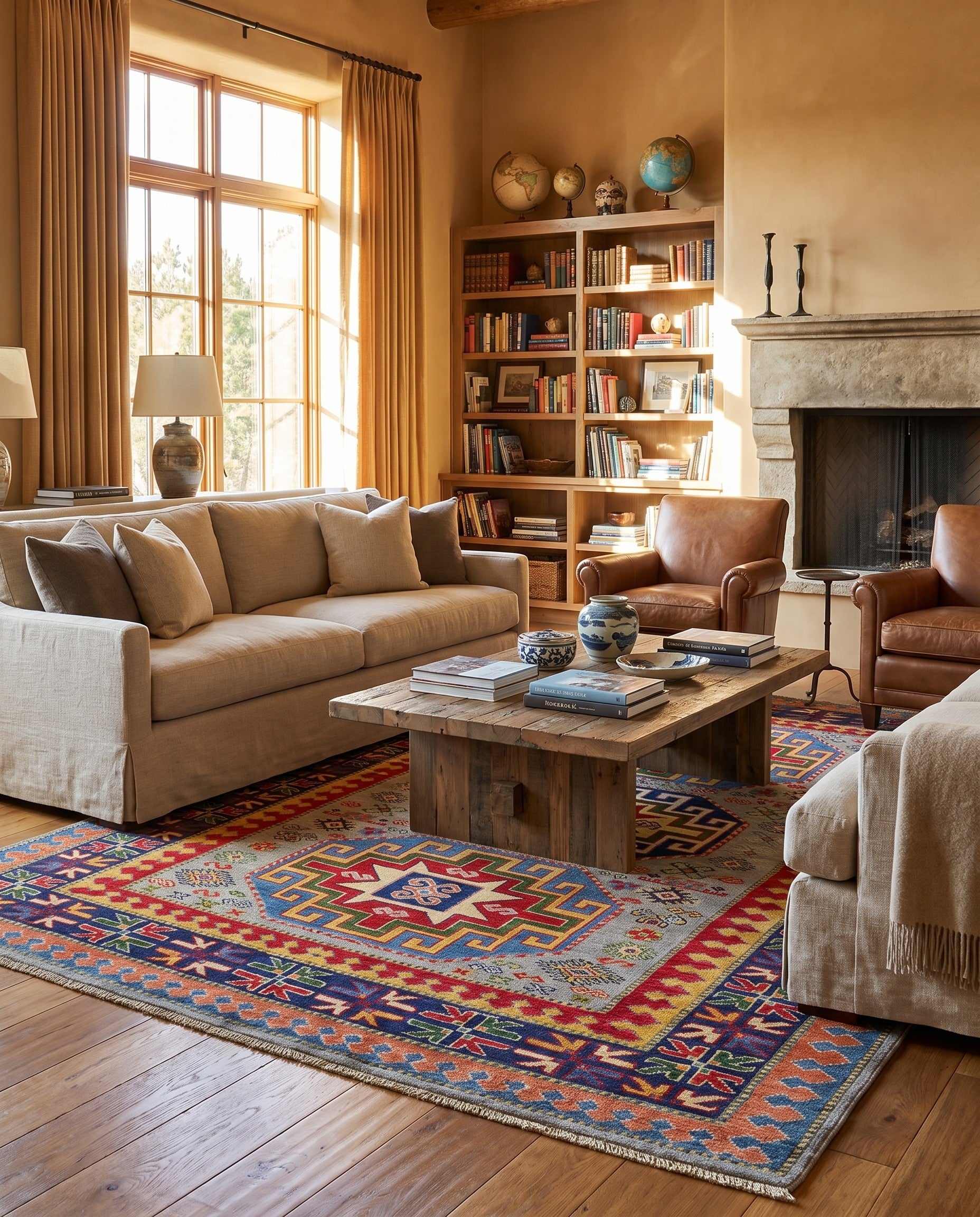 5' 5 x 8' Hand Knotted Kazak Rug