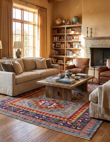 5' 5 x 8' Hand Knotted Kazak Rug