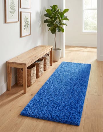 2' x 5' Solid Shag Runner Rug