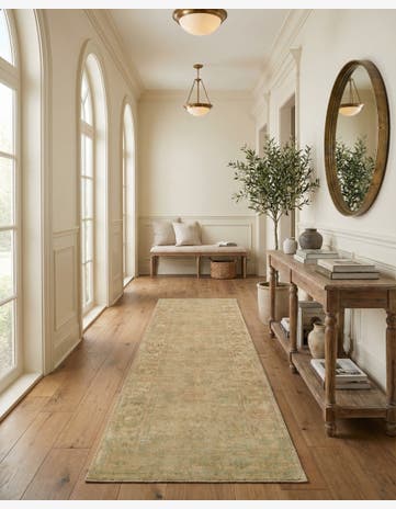 2' 10 x 9' 5 Hand Knotted Oushak Wool Runner Rug