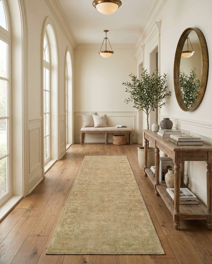 Detail image of 2' 10 x 9' 5 Hand Knotted Oushak Wool Runner Rug