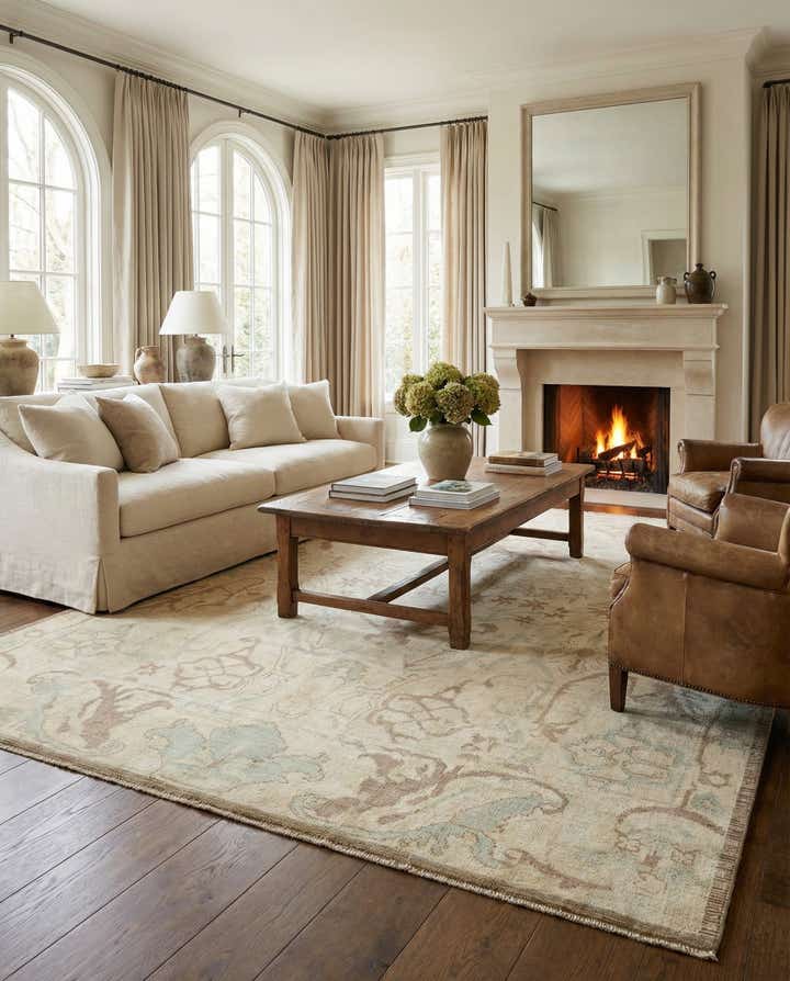 8' 3 x 10' 3 Hand Knotted Oushak Wool Rug