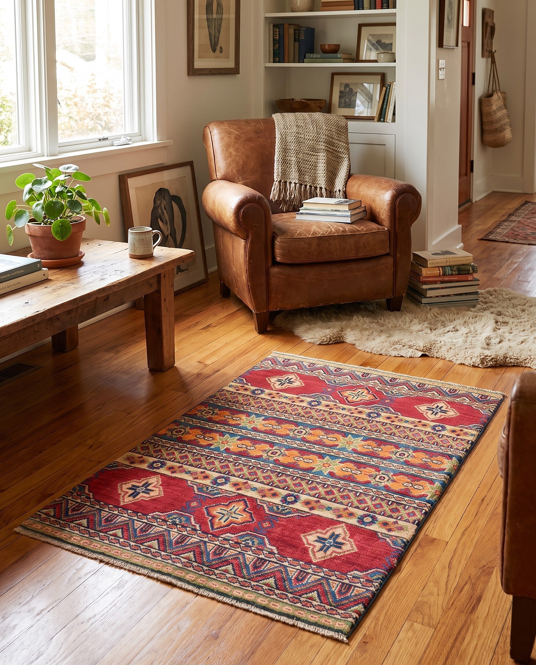2' 9 x 4' Hand Knotted Kazak Rug
