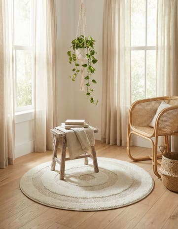 Ivory Boho Round Rug