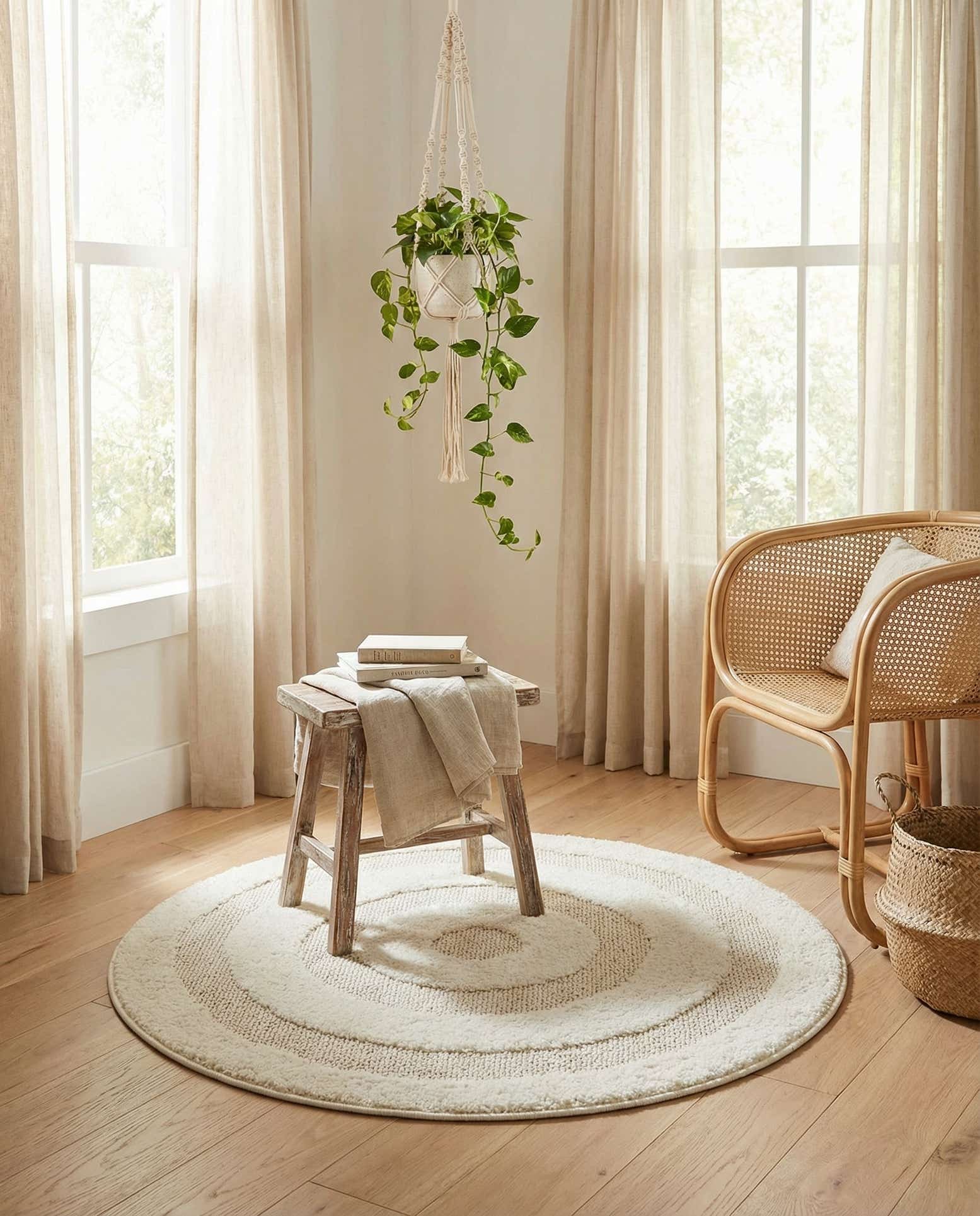 3' 3 x 3' 3 Boho Round Rug