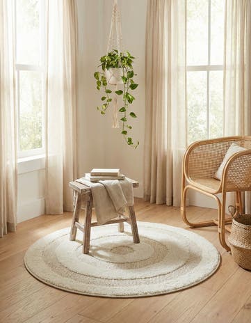 Ivory Boho Round Rug