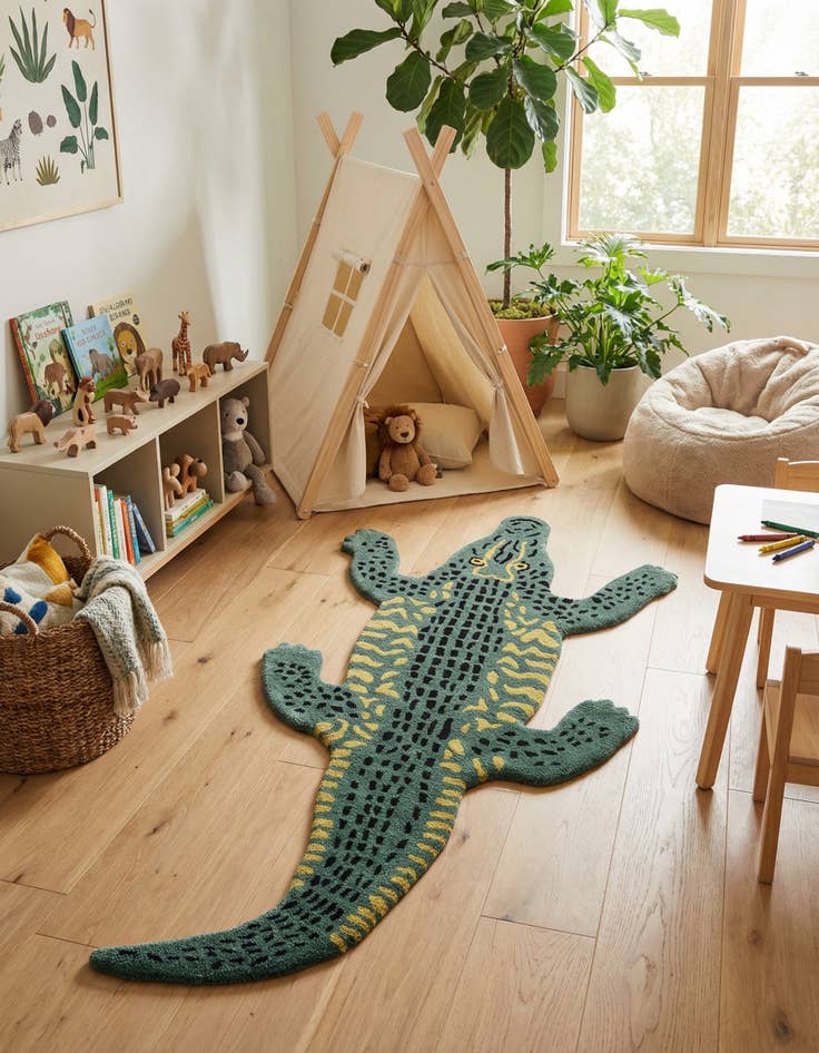Detail image of 3' 1 x 6' 1 Playtime Kids Wool Freeform Rug