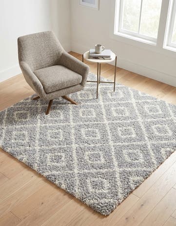 6' x 6' Lattice Shag Square Rug