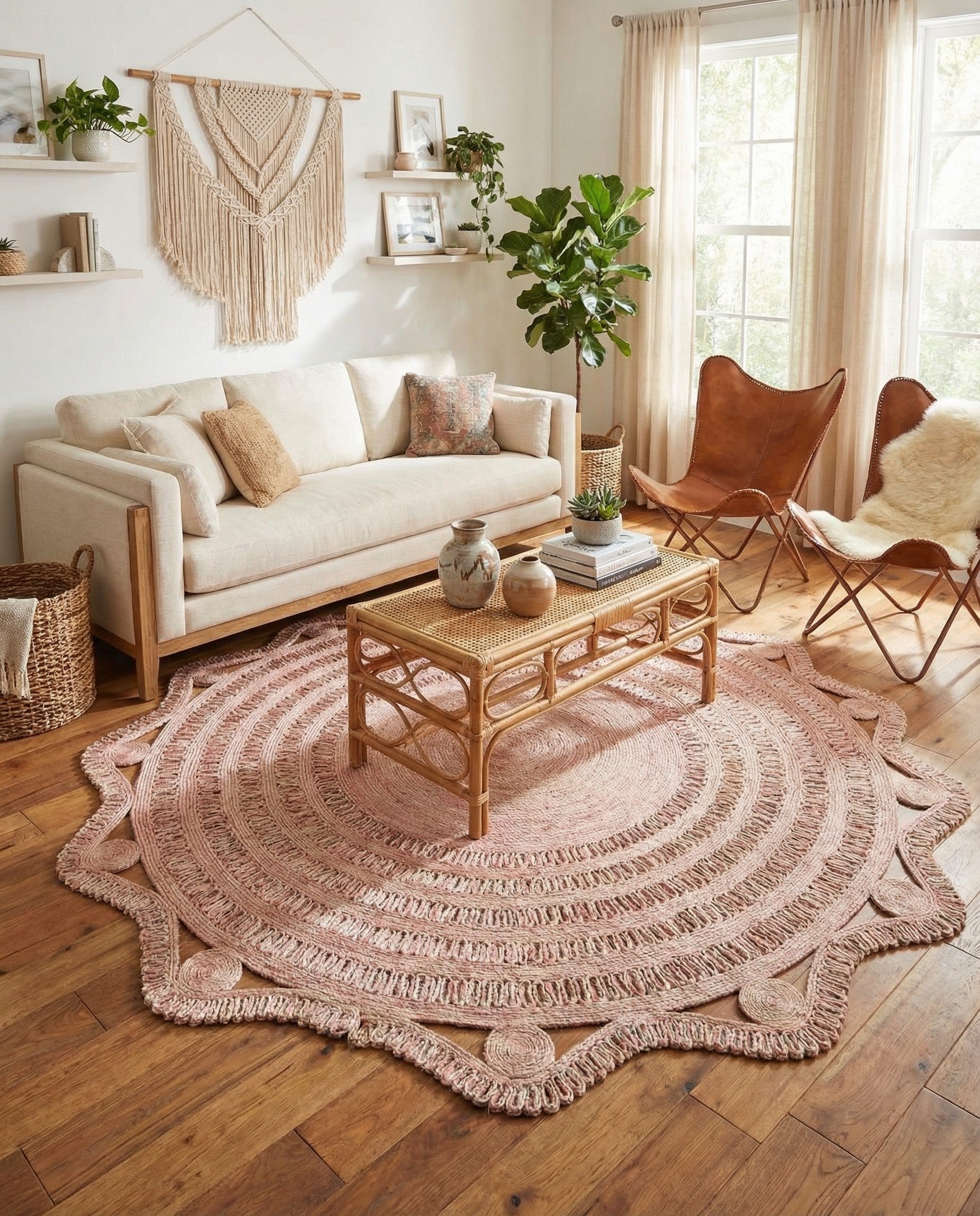 10' x 10'  Hand Braided Jute Round Rug