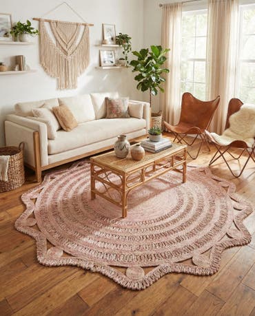  10' x 10'  Hand Braided Jute Round Rug