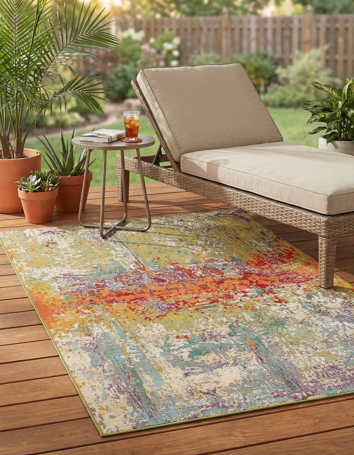 3' 3 x 5' 3 Easy-Clean Modern Indoor / Outdoor...