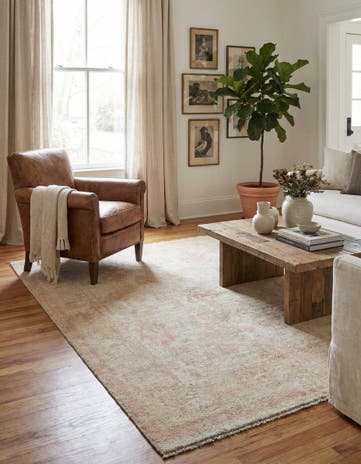 4' 2 x 5' 11 Hand Knotted Oushak Wool Rug