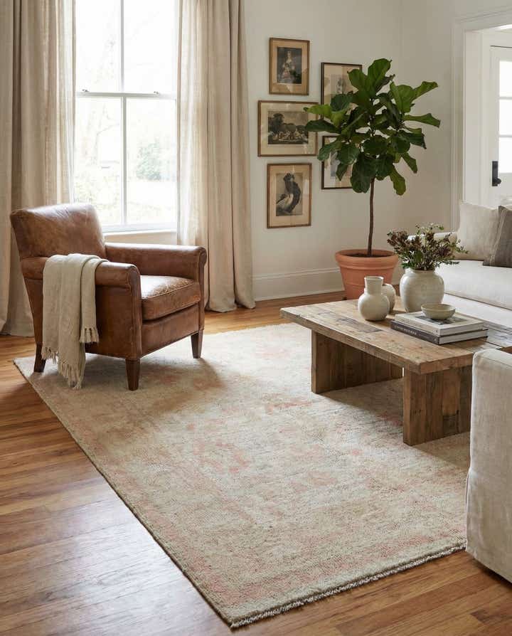 4' 2 x 5' 11 Hand Knotted Oushak Wool Rug