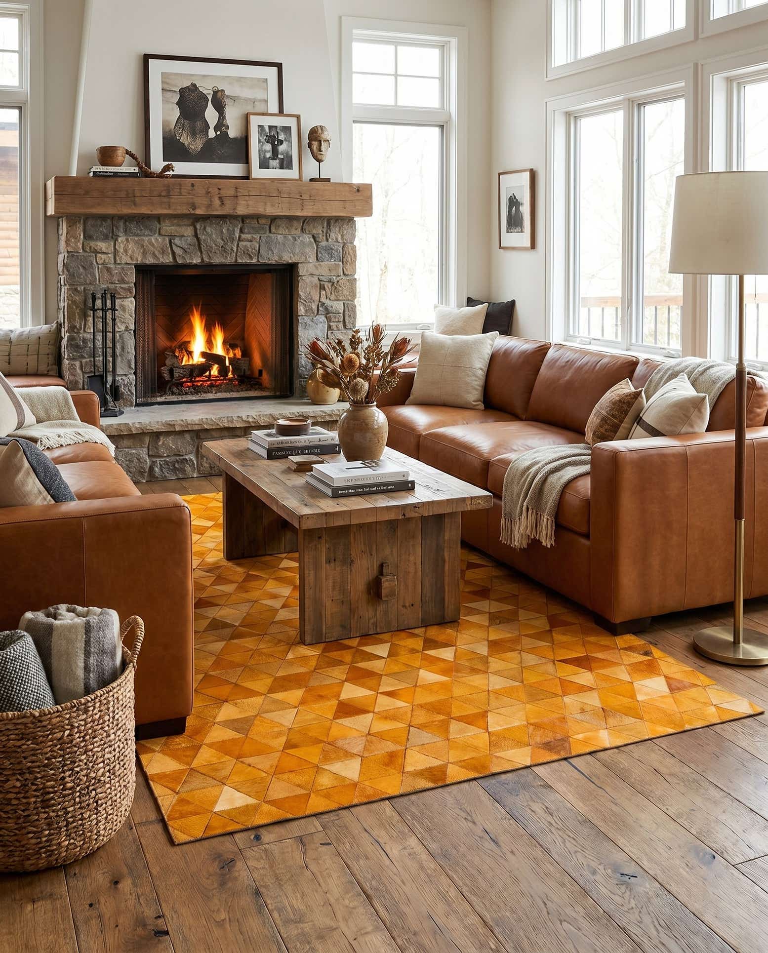 5' 2 x 7' 11 Cowhide Stocks Rug