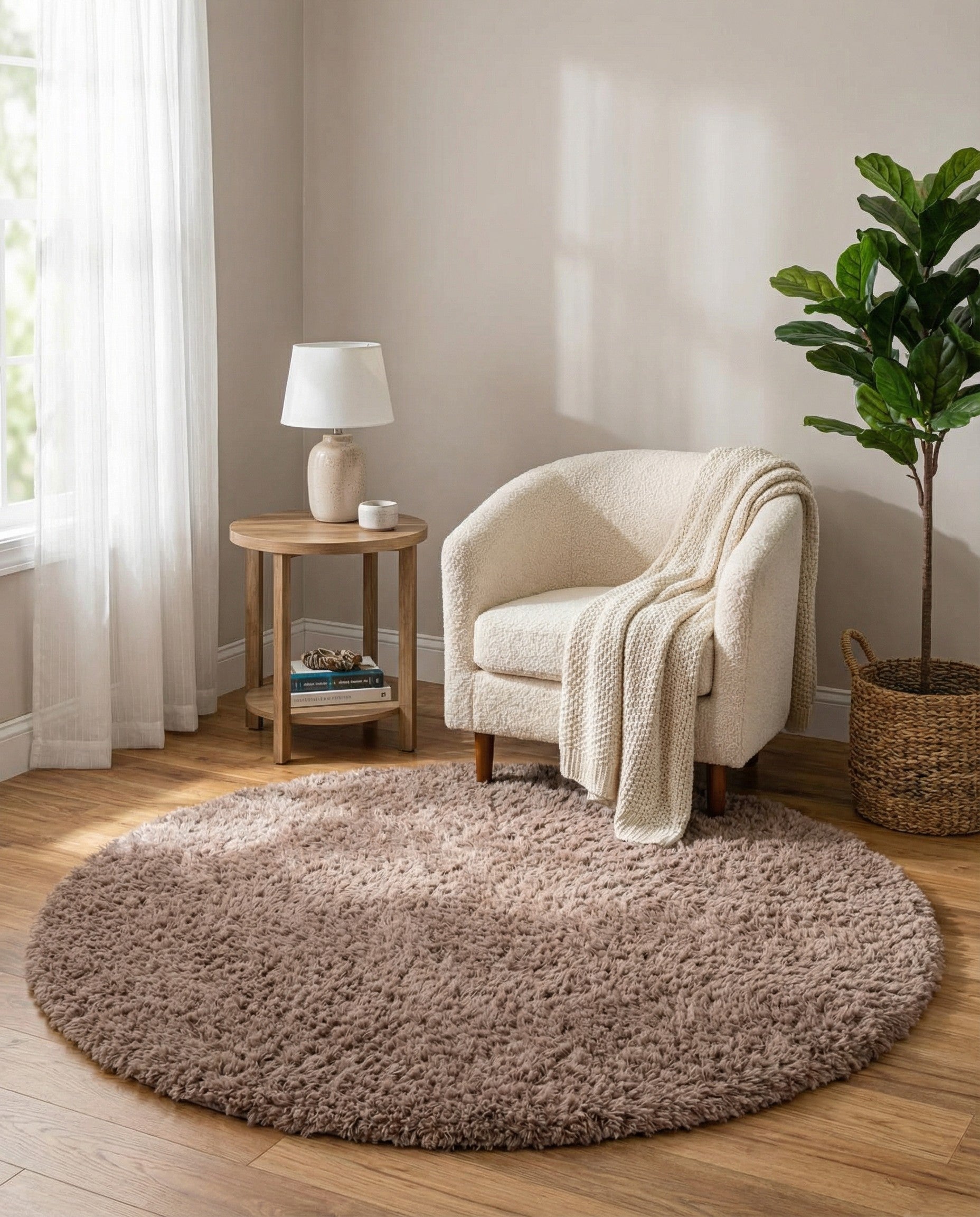 4' x 4' Infinity Shag Round Rug