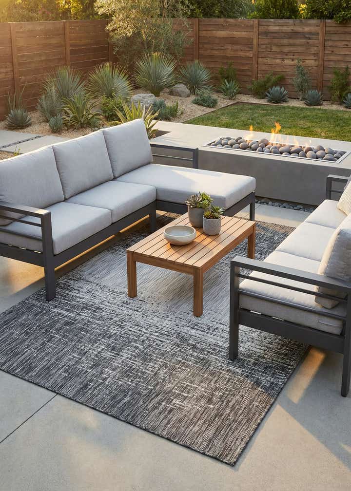 5' 3 x 8' Easy-Clean Modern Indoor / Outdoor Rug
