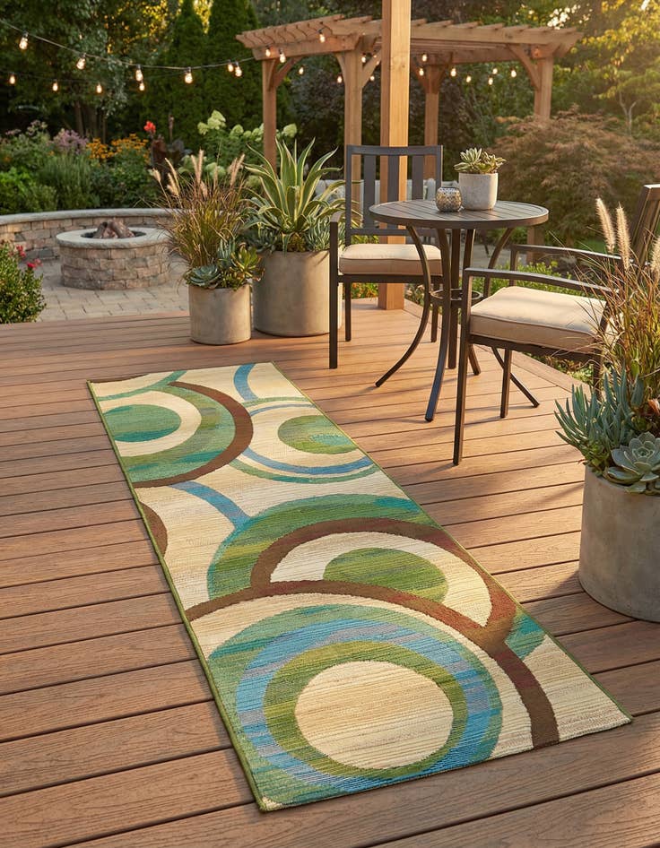 Detail image of 2' x 6' Easy-Clean Modern Indoor / Outdoor Runner Rug