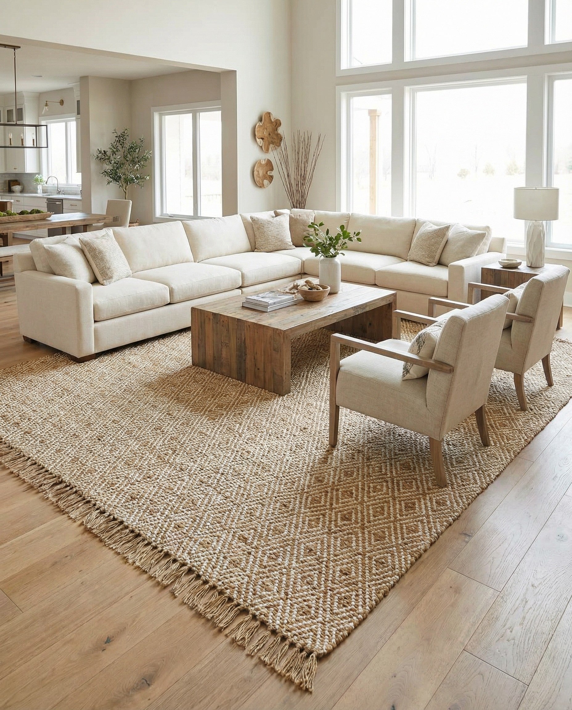 10' x 14' 1  Hand Woven Braided Jute Rug