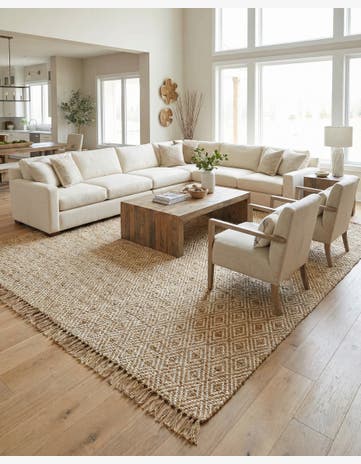 10' x 14' 1 Hand Woven Braided Jute Rug