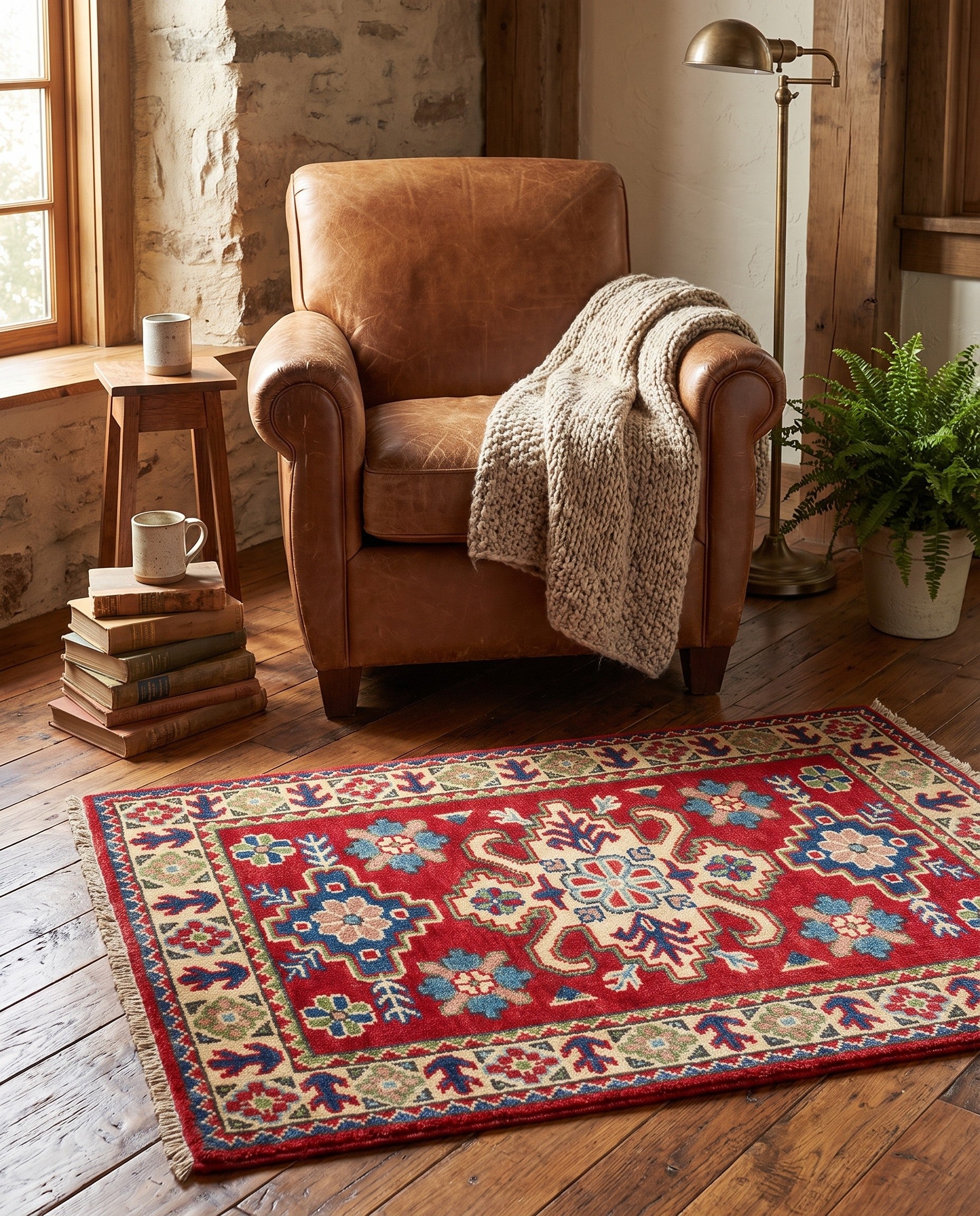 2' x 3' 3 Hand Knotted Kazak Rug