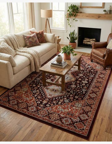 Burgundy Red Kamala Washable Rug