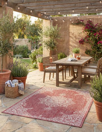 5' 3 x 8' Easy-Clean Traditional Indoor / Outdoor Rug