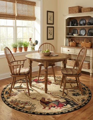 7' x 7' Pastoral Round Rug