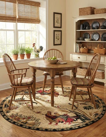 7' x 7' Pastoral Round Rug