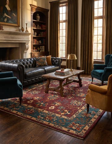 8' 2 x 10' Hand Knotted Heriz Rug