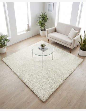 5' x 5' Soft Solid Shag Square Rug