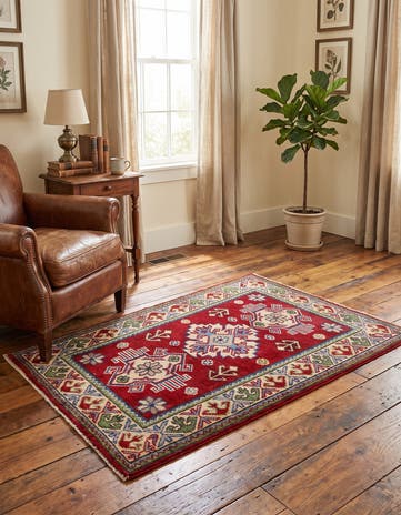 2' x 3' 1 Hand Knotted Kazak Rug
