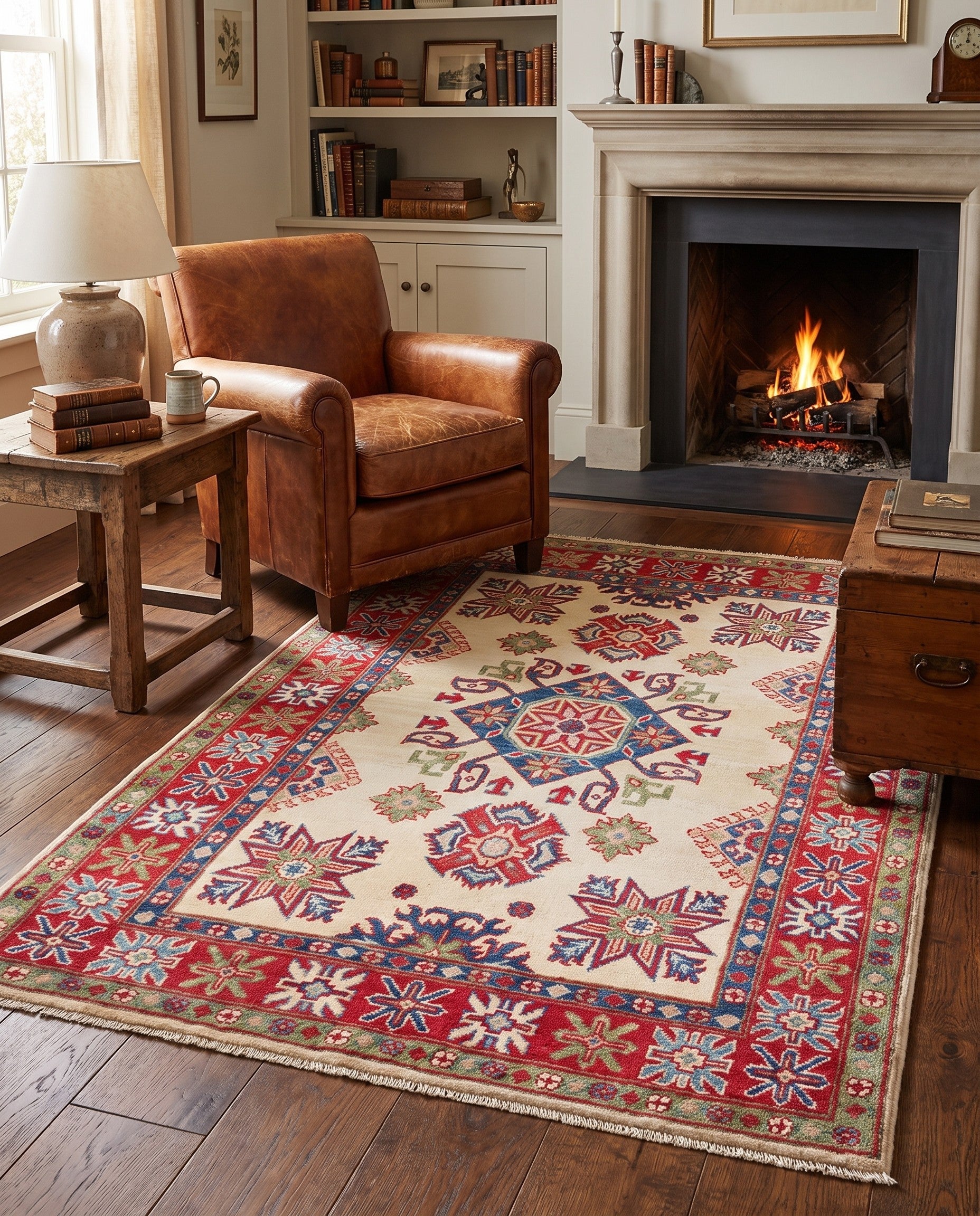 3' 6 x 5' 5 Hand Knotted Kazak Rug