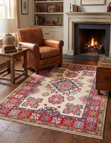 3' 6 x 5' 5 Hand Knotted Kazak Rug