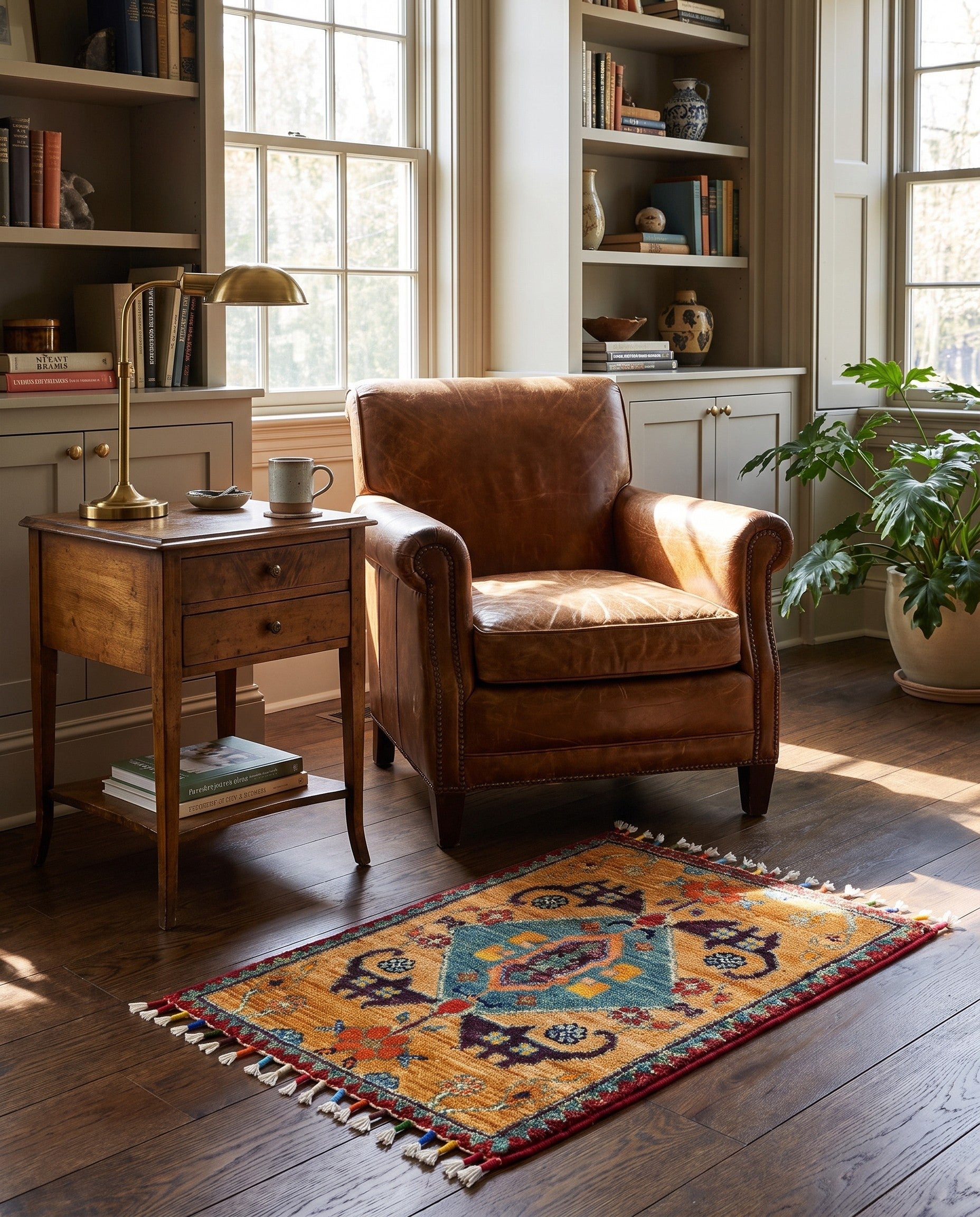 1' 5 x 2' Hand Knotted Modern Ziegler Rug